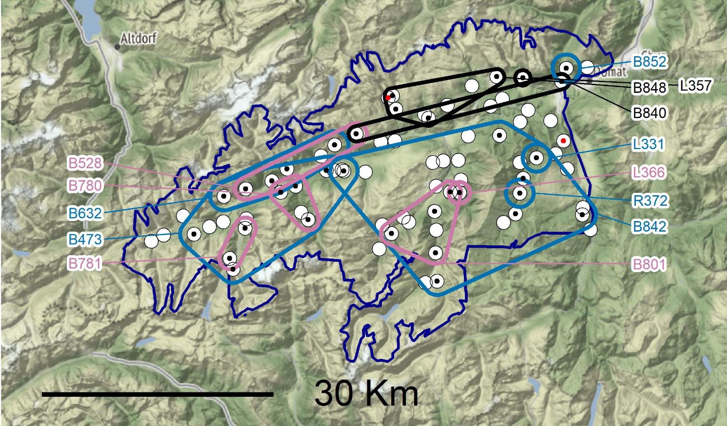 Luchs Verbreitung in der Surselva und Viamala in Graubünden